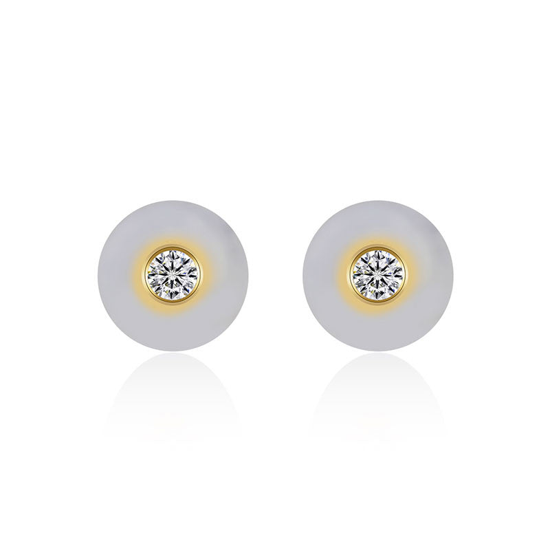 18k Gold Single Diamond Stud Earring - Genevieve Collection