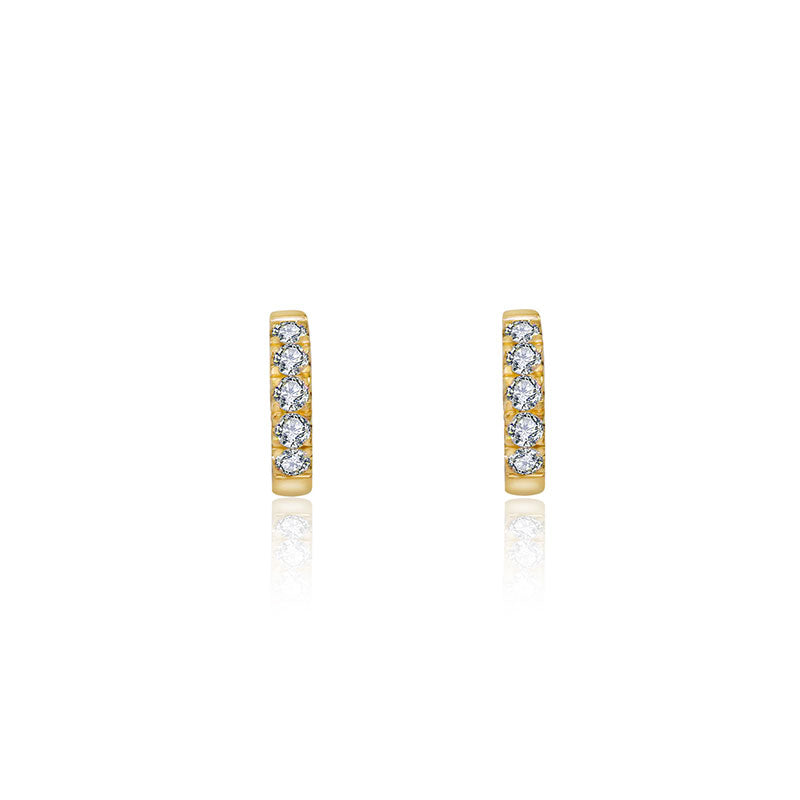 18k Gold Hoop Diamond Earring - Genevieve Collection