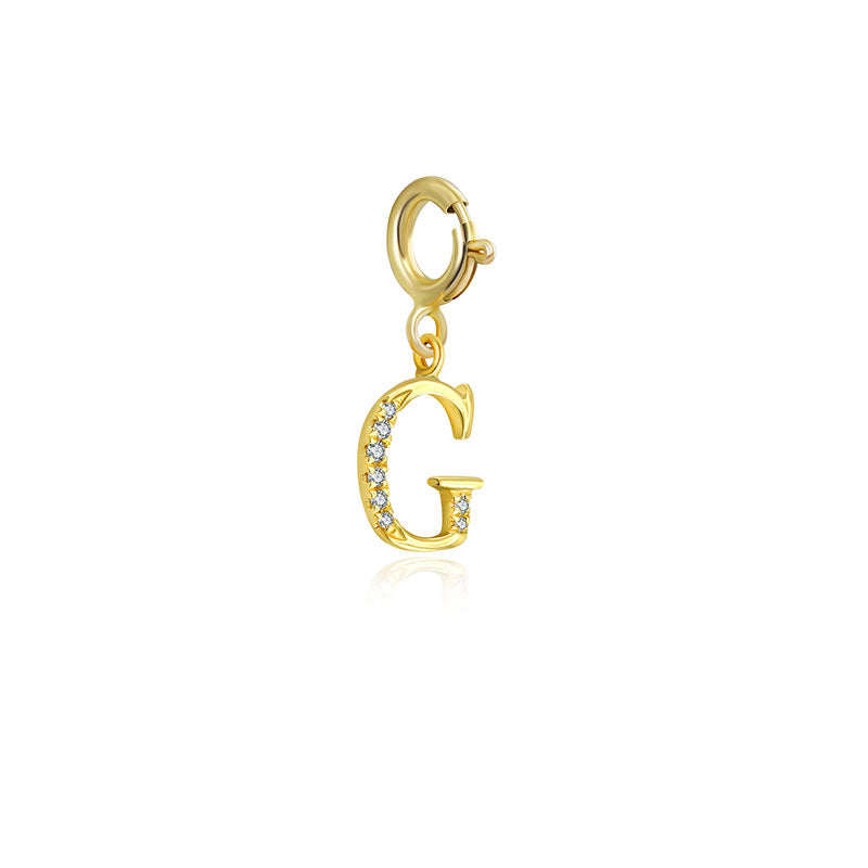 18k Gold Letter "G" Diamond Charms - Genevieve Collection
