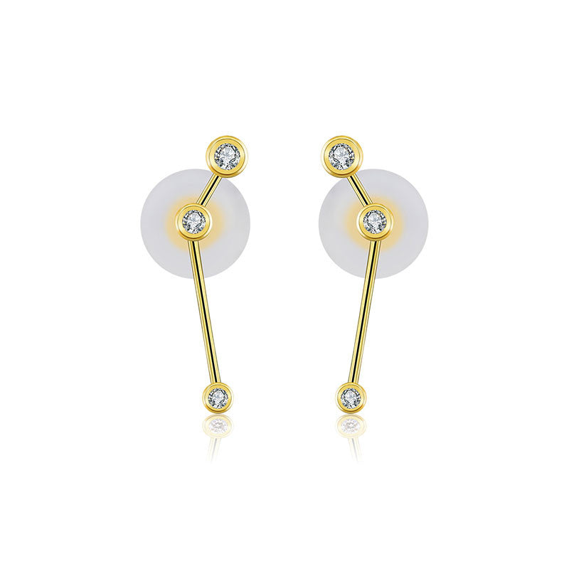 Aries Zodiac Constellation Earring 18k Gold & Diamond - Genevieve Collection