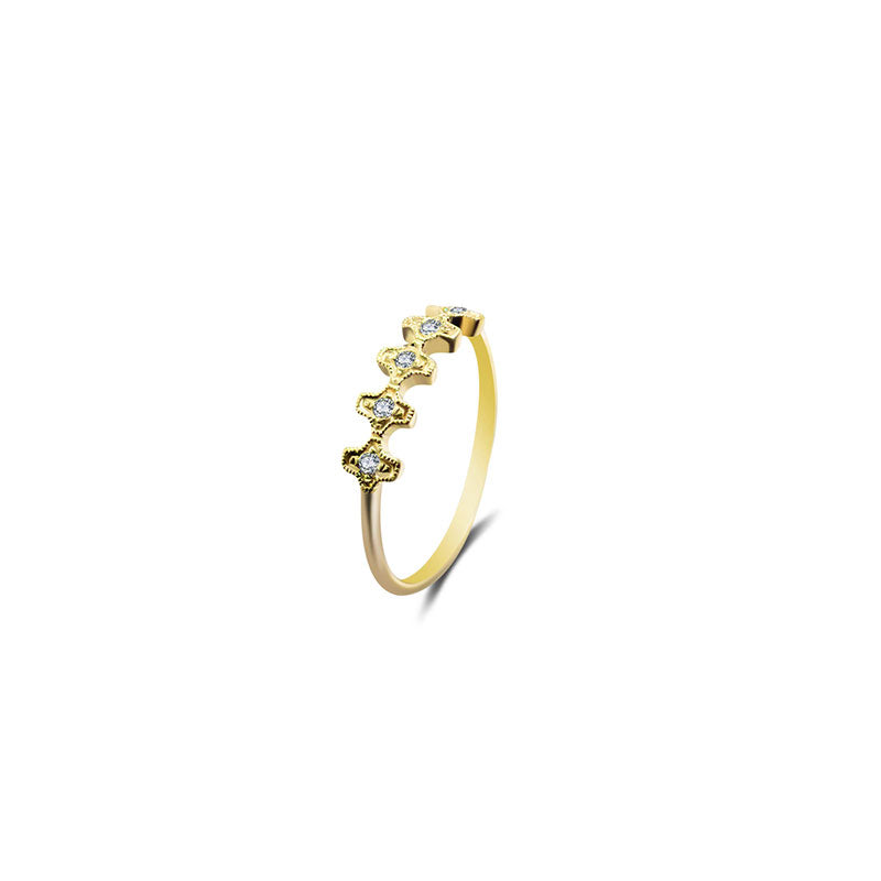 18k Gold Fog Arabesque Diamond Ring - Genevieve Collection