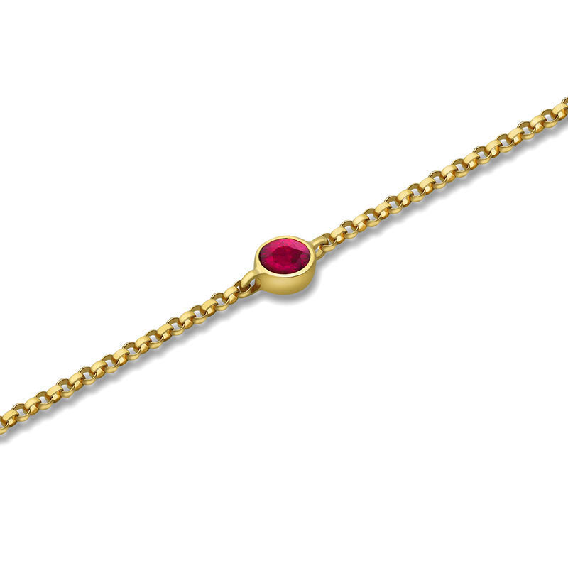 18k Gold July Birthstone Ruby Bracelet - Genevieve Collection