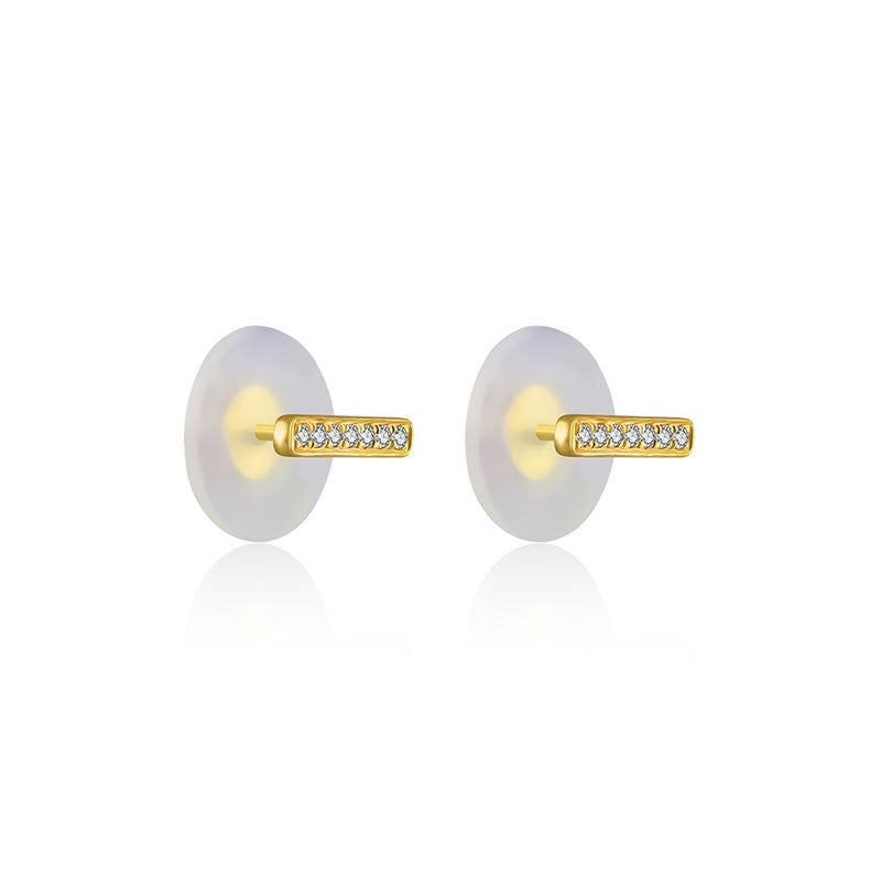18k Gold Line Shape Diamond Earring - Genevieve Collection