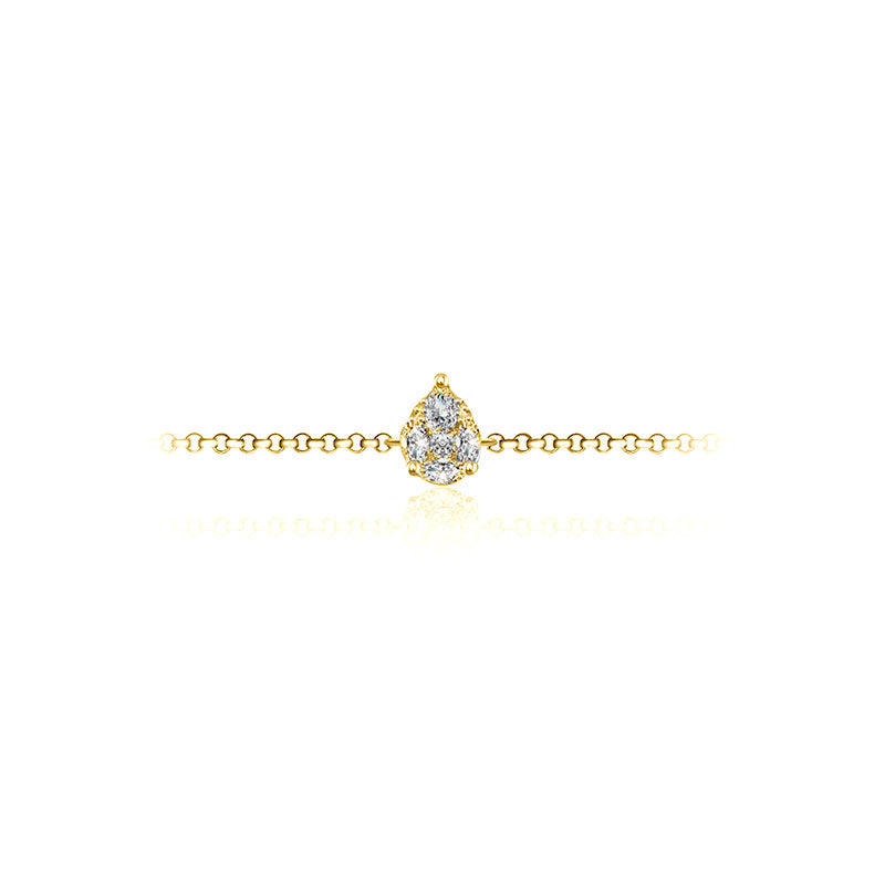 18k Gold Pear-Shaped Adjustable Diamond Bracelet - Genevieve Collection
