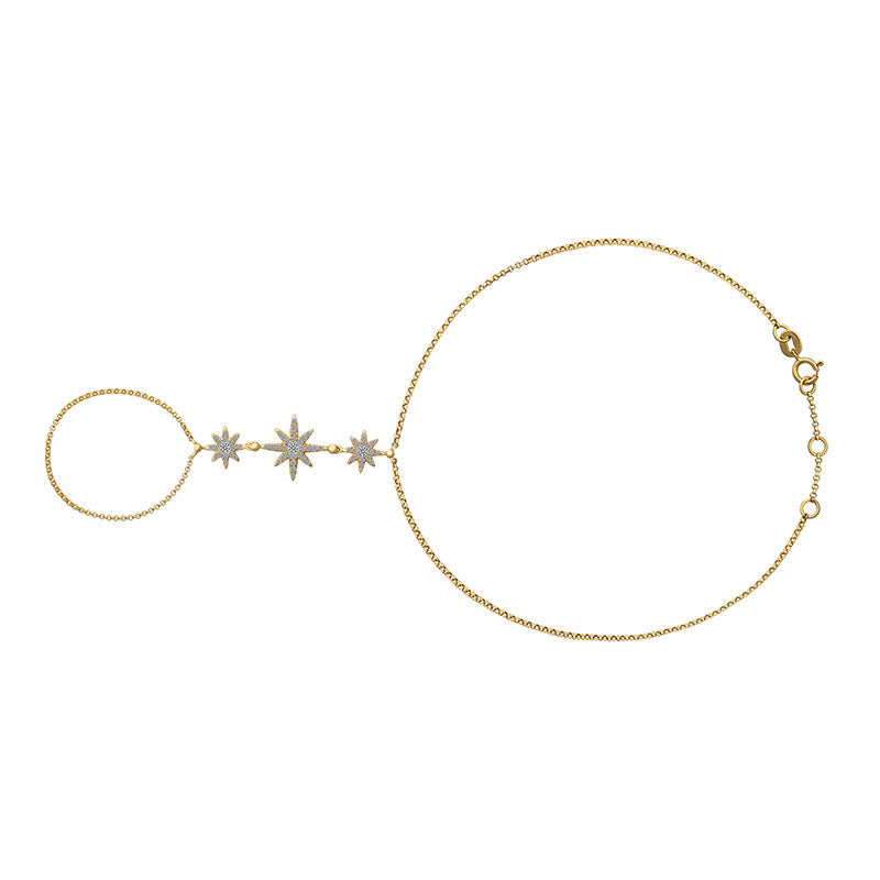 18k Gold Star Shape 2 Way Diamond Bracelet - Genevieve Collection