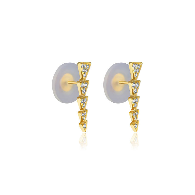 18k Gold Link Arrow Diamond Earring - Genevieve Collection