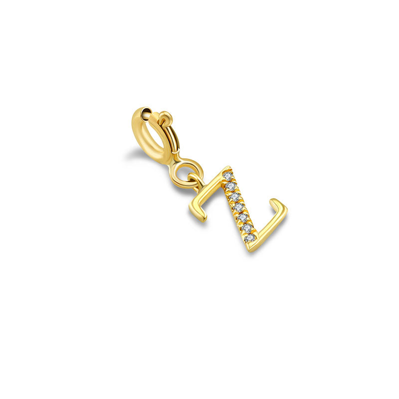 18k Gold Letter "Z" Diamond Charms - Genevieve Collection