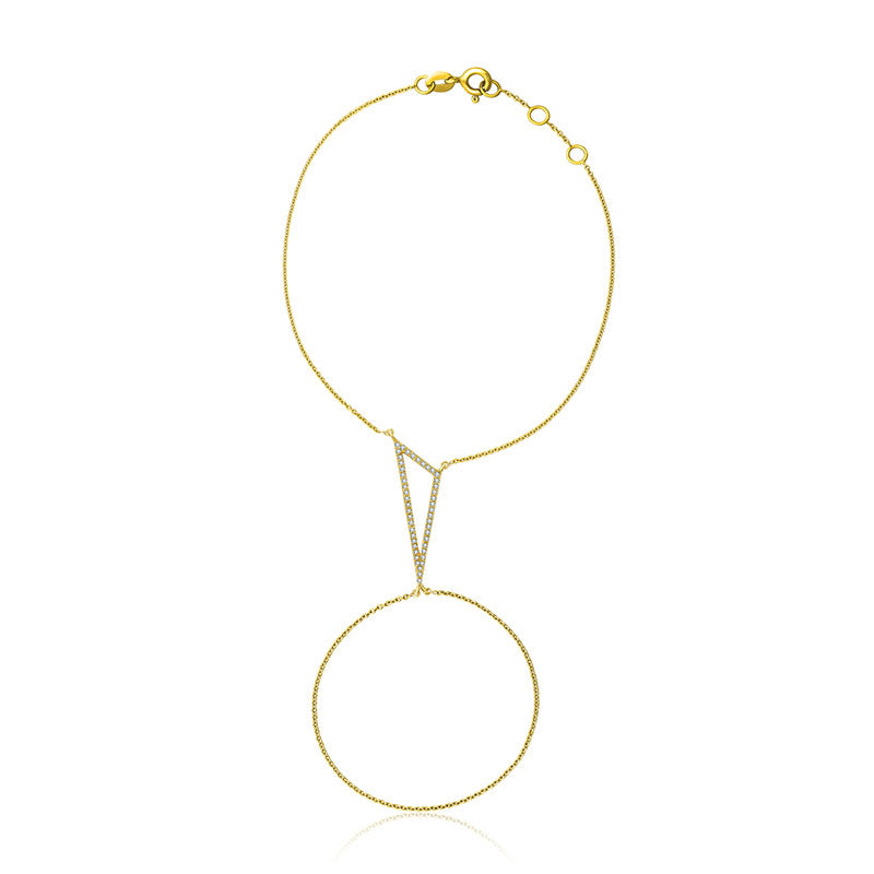 18k Gold Triangle Shape 2 Way Diamond Bracelet - Genevieve Collection
