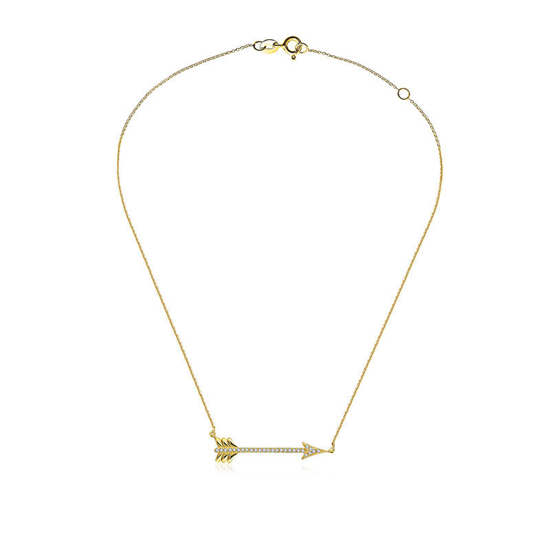 18k Gold Arrow Diamond Necklace - Genevieve Collection