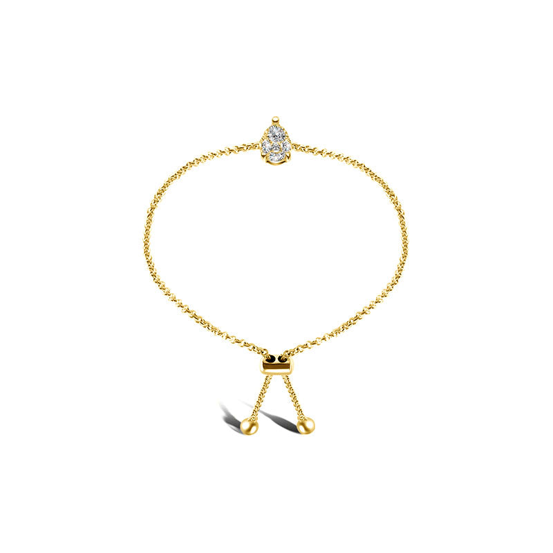 18k Gold Pear-Shaped Adjustable Diamond Bracelet - Genevieve Collection