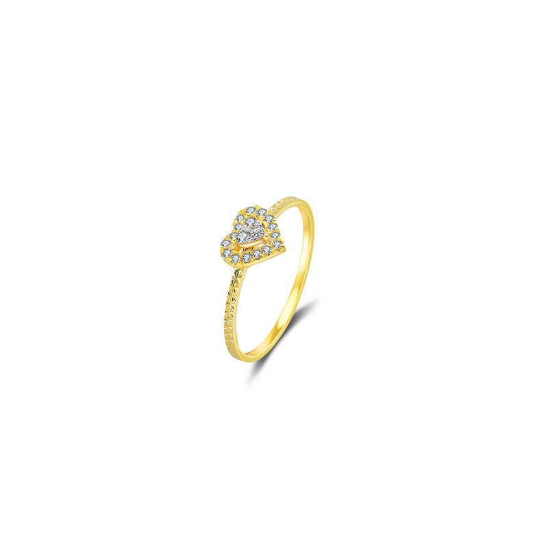 18k Gold Heart Shape Diamond Ring - Genevieve Collection