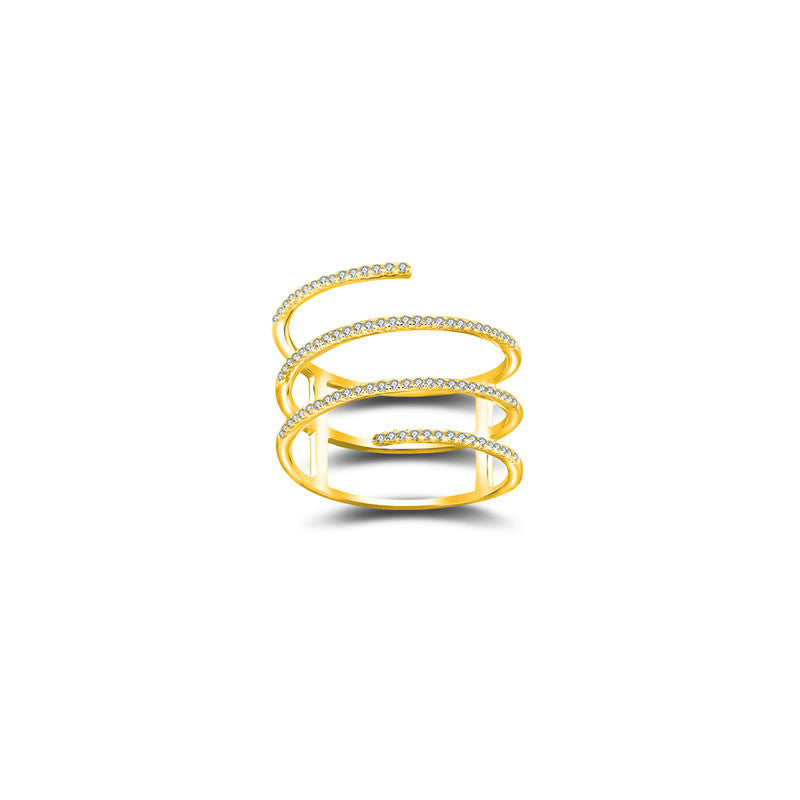 18k Gold Spring Shape Diamond Ring - Genevieve Collection