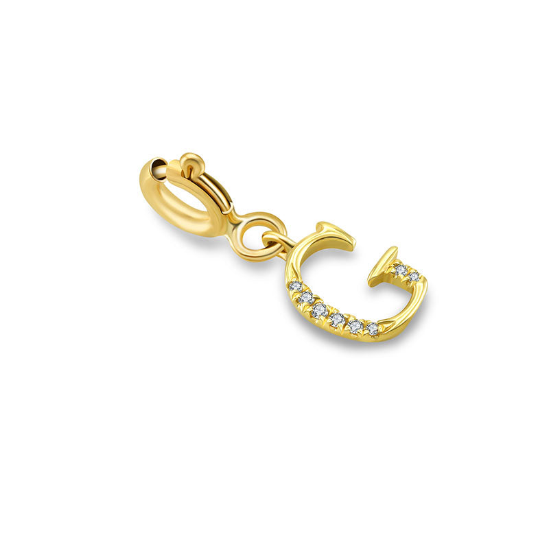 18k Gold Letter "G" Diamond Charms - Genevieve Collection