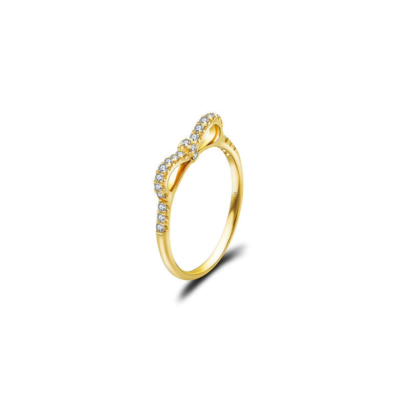 18k Gold Ribbon Diamond Ring - Genevieve Collection