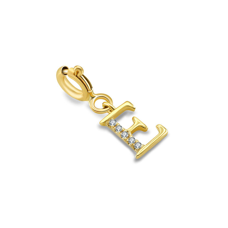 18k Gold Letter "E" Diamond Charms - Genevieve Collection