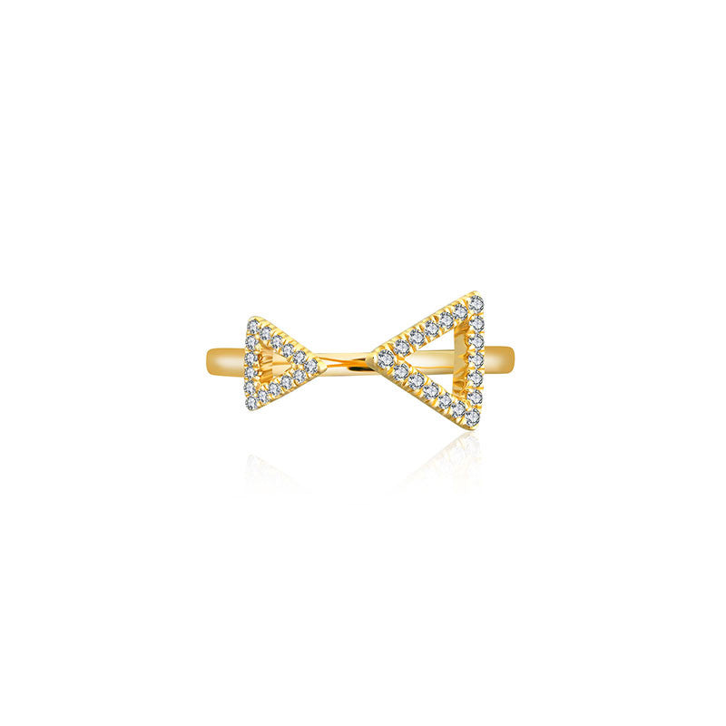 18k Gold Double Arrow Diamond Ring - Genevieve Collection