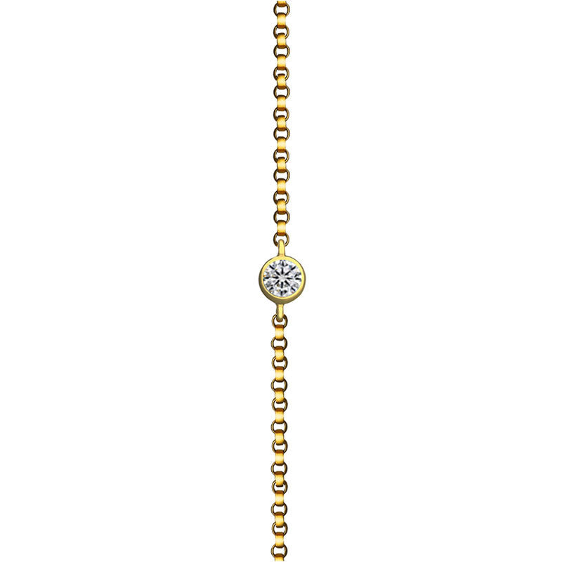 18k Gold Love At First Sight Single Diamond 18k Gold Bracelet - Genevieve Collection