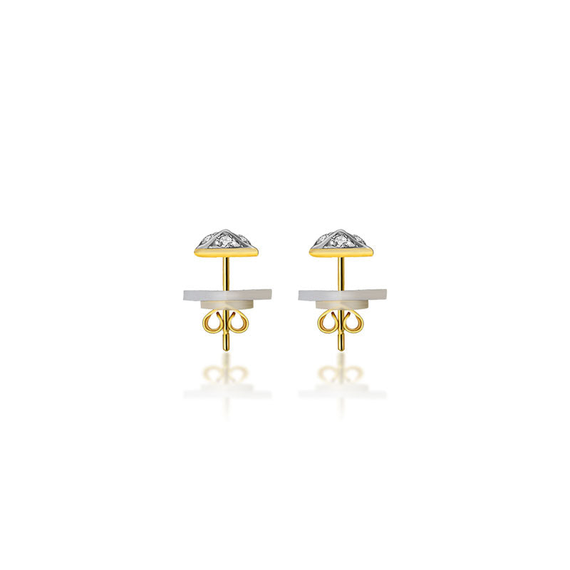18k Gold Rhombus Shape Diamond Earring - Genevieve Collection
