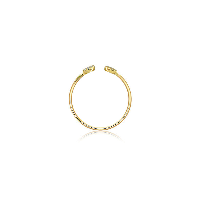 18k Gold Double Round Shape Diamond Ring - Genevieve Collection