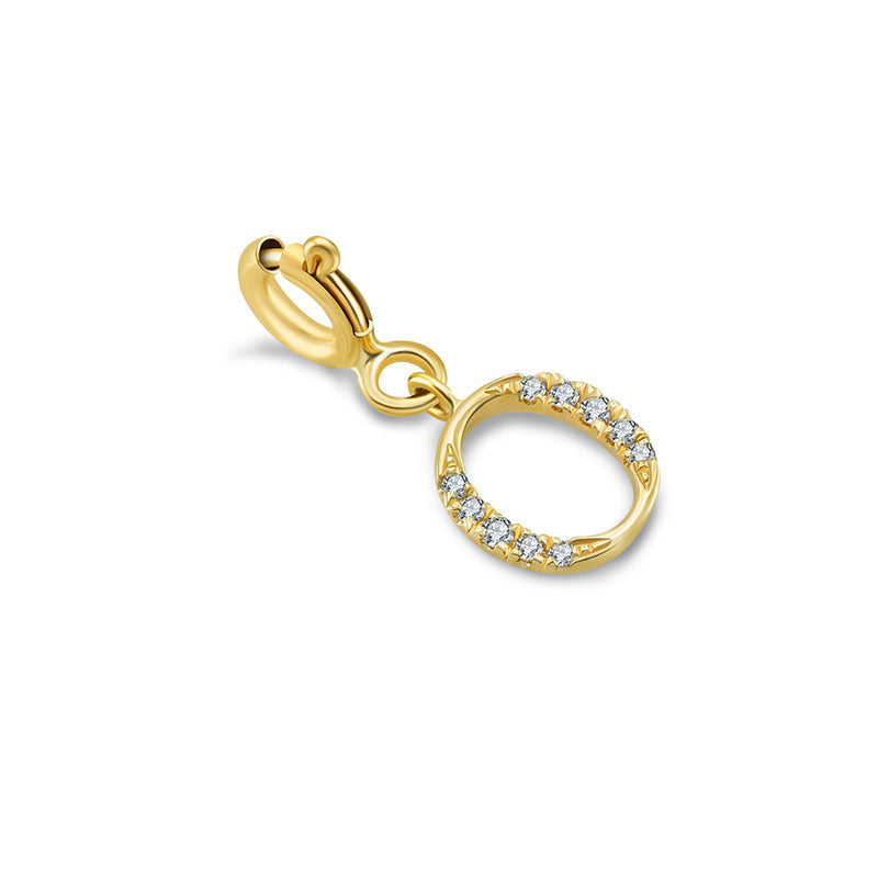 18k Gold Letter "O" Diamond Charms - Genevieve Collection