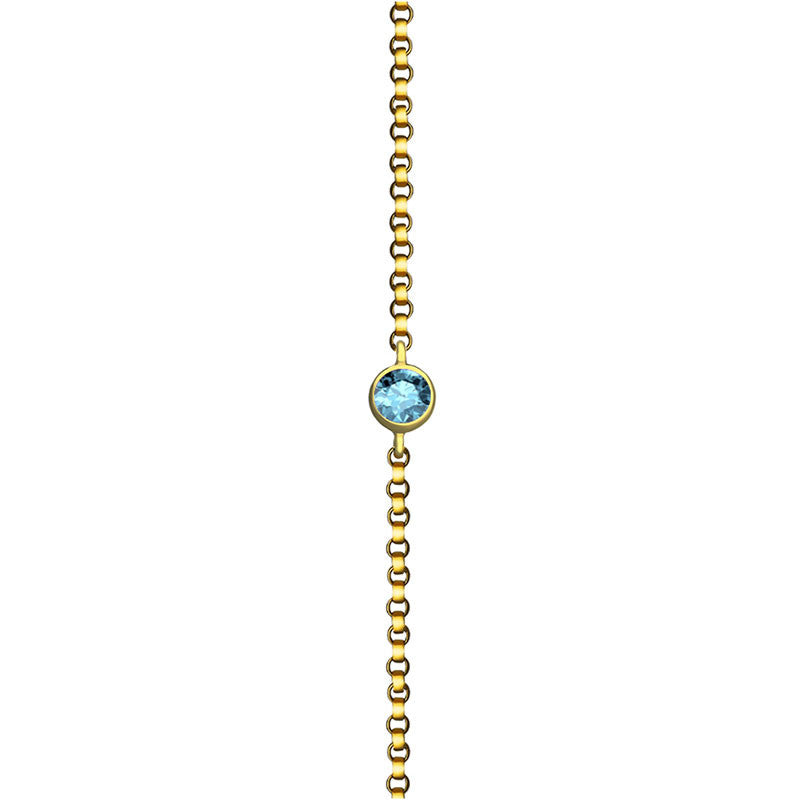 18k Gold March Birthstone Aquamarine Bracelet - Genevieve Collection