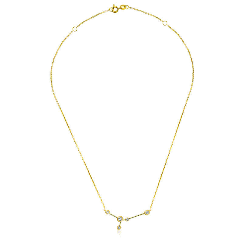 Cancer Zodiac Constellation Necklace 18k Gold & Diamond - Genevieve Collection
