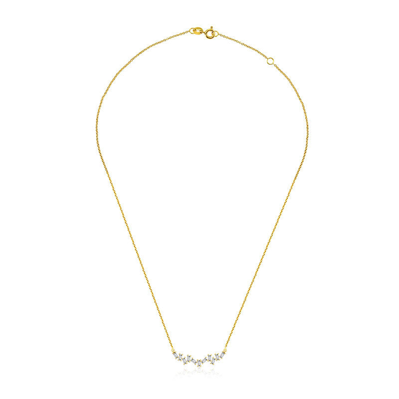 18k Gold Irregular Shape Diamond Necklace - Genevieve Collection