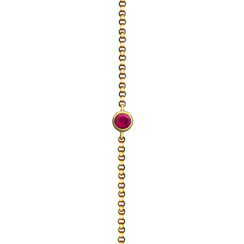 18k Gold July Birthstone Ruby Bracelet - Genevieve Collection