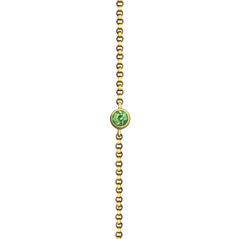 18k Gold August Birthstone Peridot Bracelet - Genevieve Collection