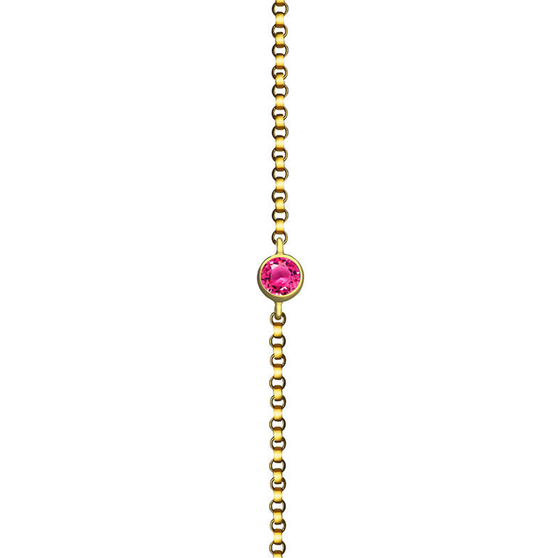 18k Gold October Birthstone Tourmaline Bracelet - Genevieve Collection