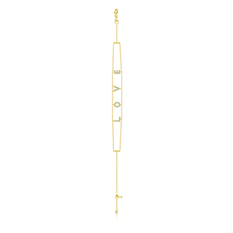 18k Gold "Love" Diamond Bracelet - Genevieve Collection