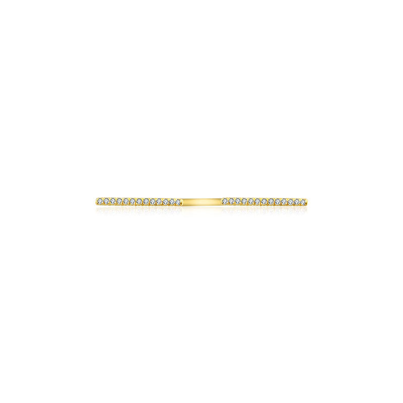 18k Gold Line Diamond Open Ring - Genevieve Collection