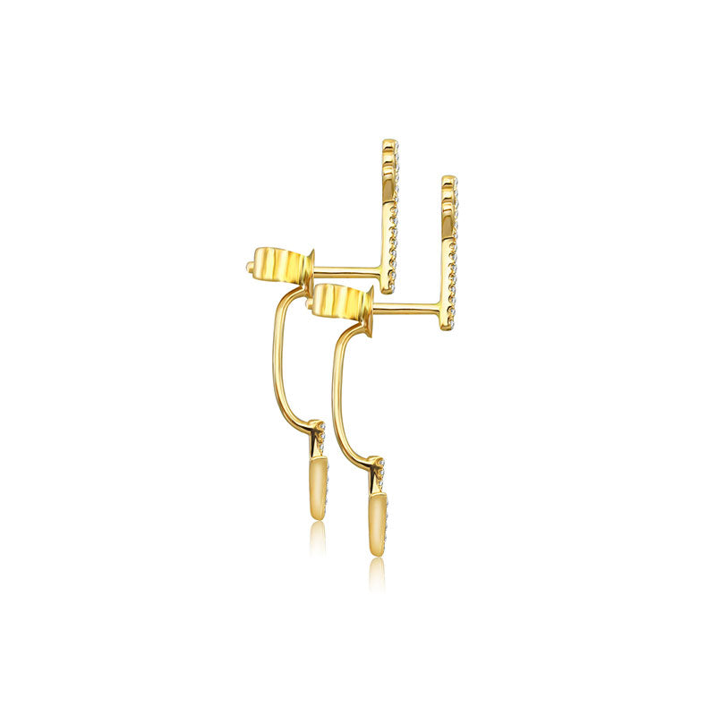 18k Gold Arrow Shape Diamond Earring - Genevieve Collection