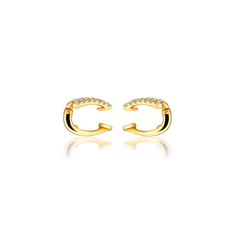 18k Gold Zigzag Diamond Ear Cuff - Genevieve Collection