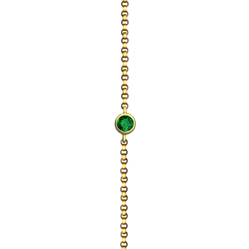 18k Gold May Birthstone Emerald Bracelet - Genevieve Collection