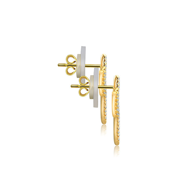 18k Gold Heartbeat Diamond Earring - Genevieve Collection