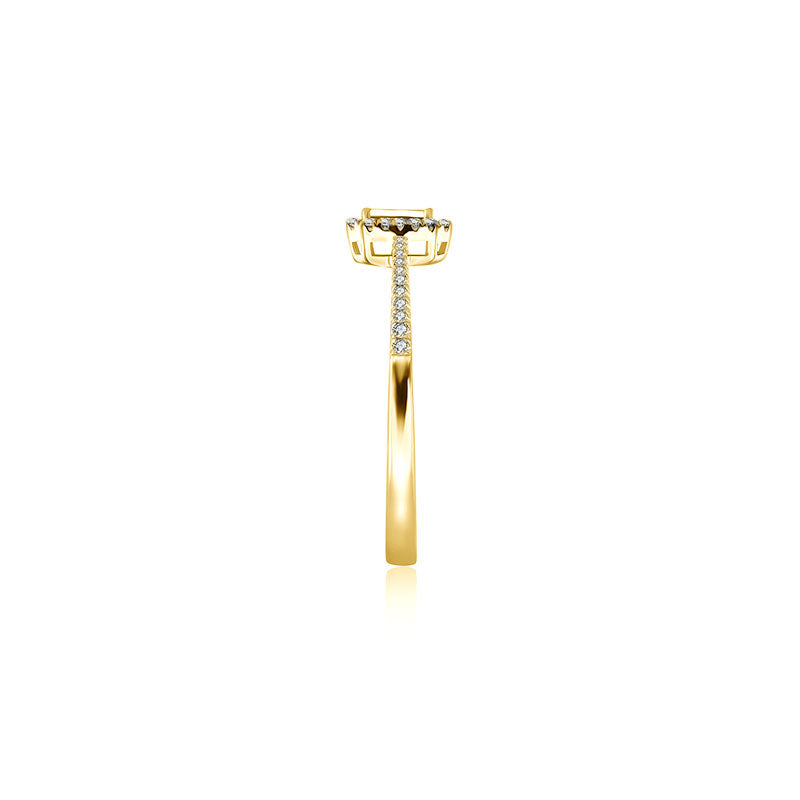 18k Gold Rectangle Shaped Diamond Ring - Genevieve Collection