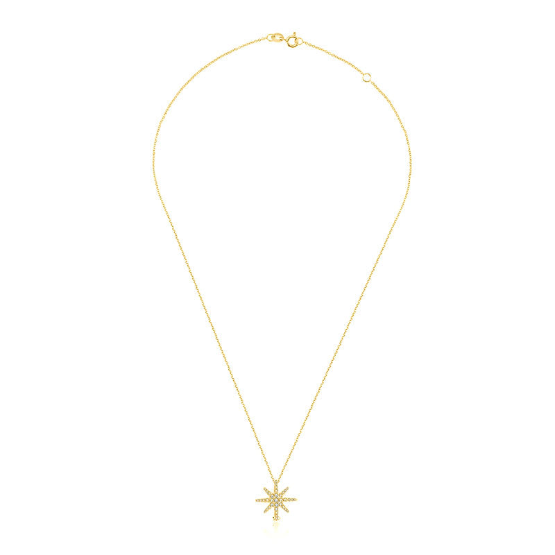 18k Gold 2 ways Star Diamond Necklace - Genevieve Collection