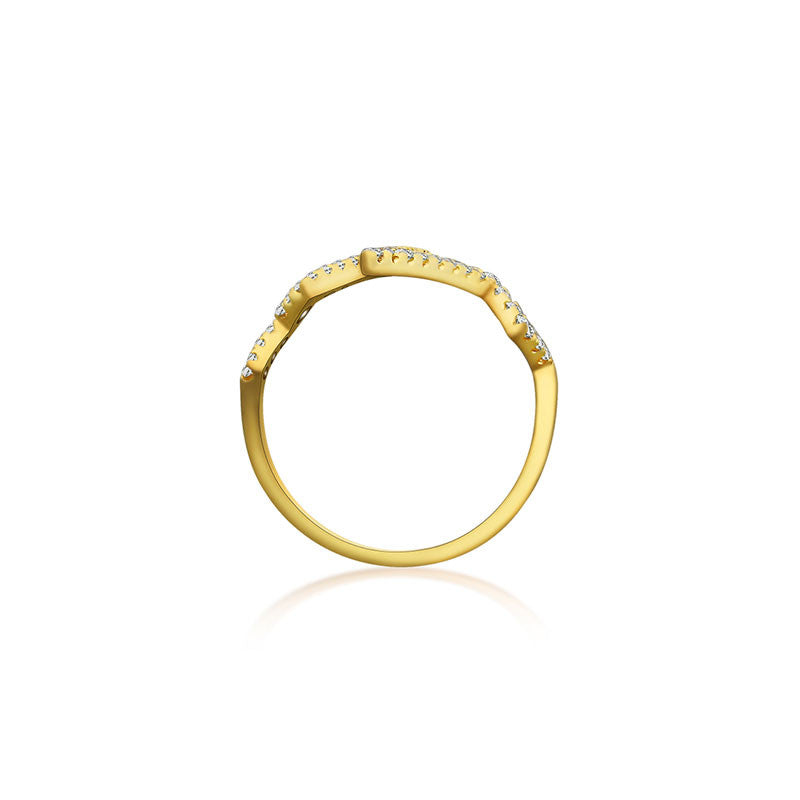 18k Gold Heartbeat Diamond Ring - Genevieve Collection