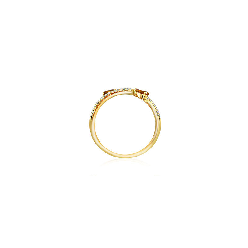 18k Gold Ruby Arrow Spiral Diamond Ring - Genevieve Collection