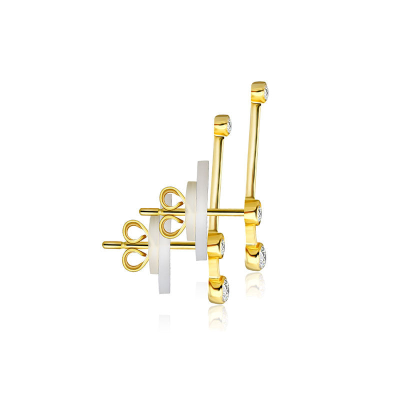 Libra Zodiac Constellation Earring 18k Gold & Diamond - Genevieve Collection