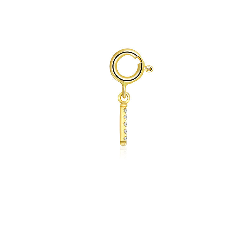 18k Gold Letter "I" Diamond Charms - Genevieve Collection