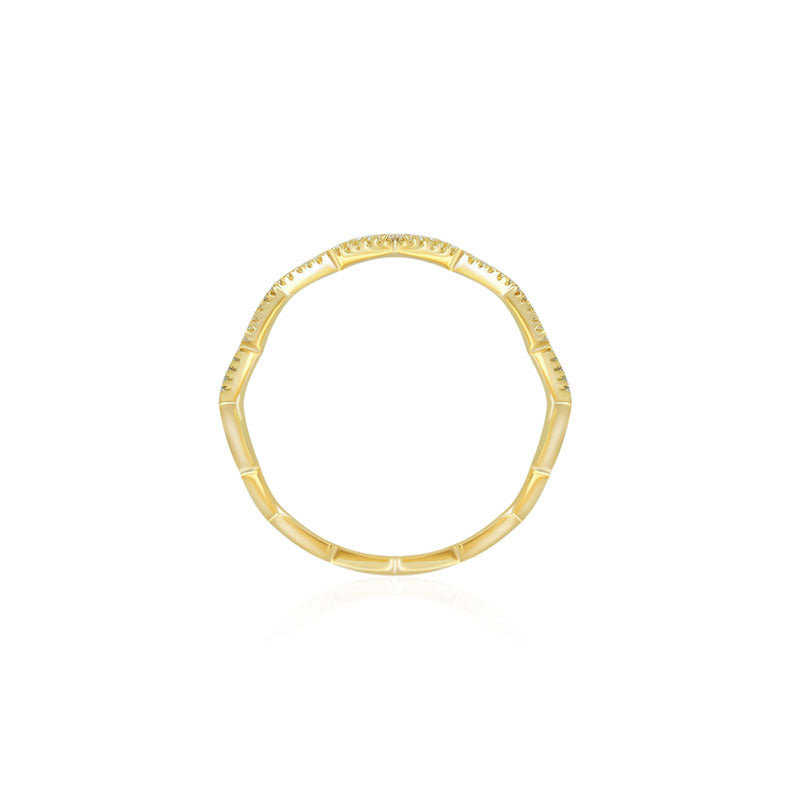 18k Gold Zigzag Diamond Ring - Genevieve Collection