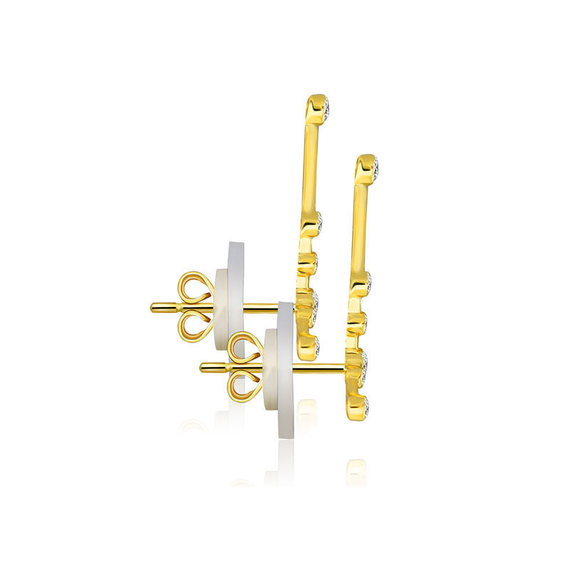Pisces Zodiac Constellation Earring 18k Gold & Diamond - Genevieve Collection