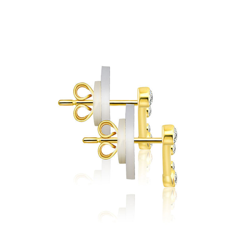 Capricorn Zodiac Constellation Earring 18k Gold & Diamond - Genevieve Collection