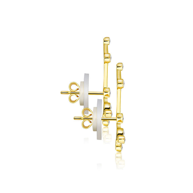 Scorpio Zodiac Constellation Earring 18k Gold & Diamond - Genevieve Collection