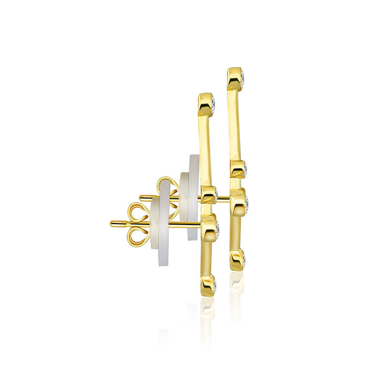 Cancer Zodiac Constellation Earring 18k Gold & Diamond - Genevieve Collection