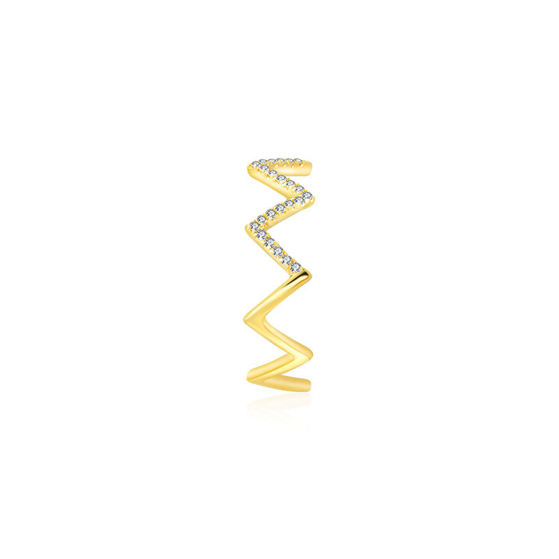 18k Gold Zigzag Diamond Ring - Genevieve Collection