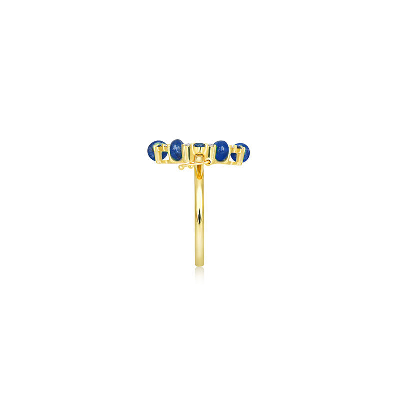 18k Gold 2 ways Beaded Sapphire and Diamond Ring - Genevieve Collection