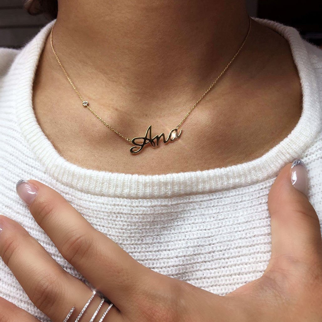 Personalized Diamond Necklace - Genevieve Collection